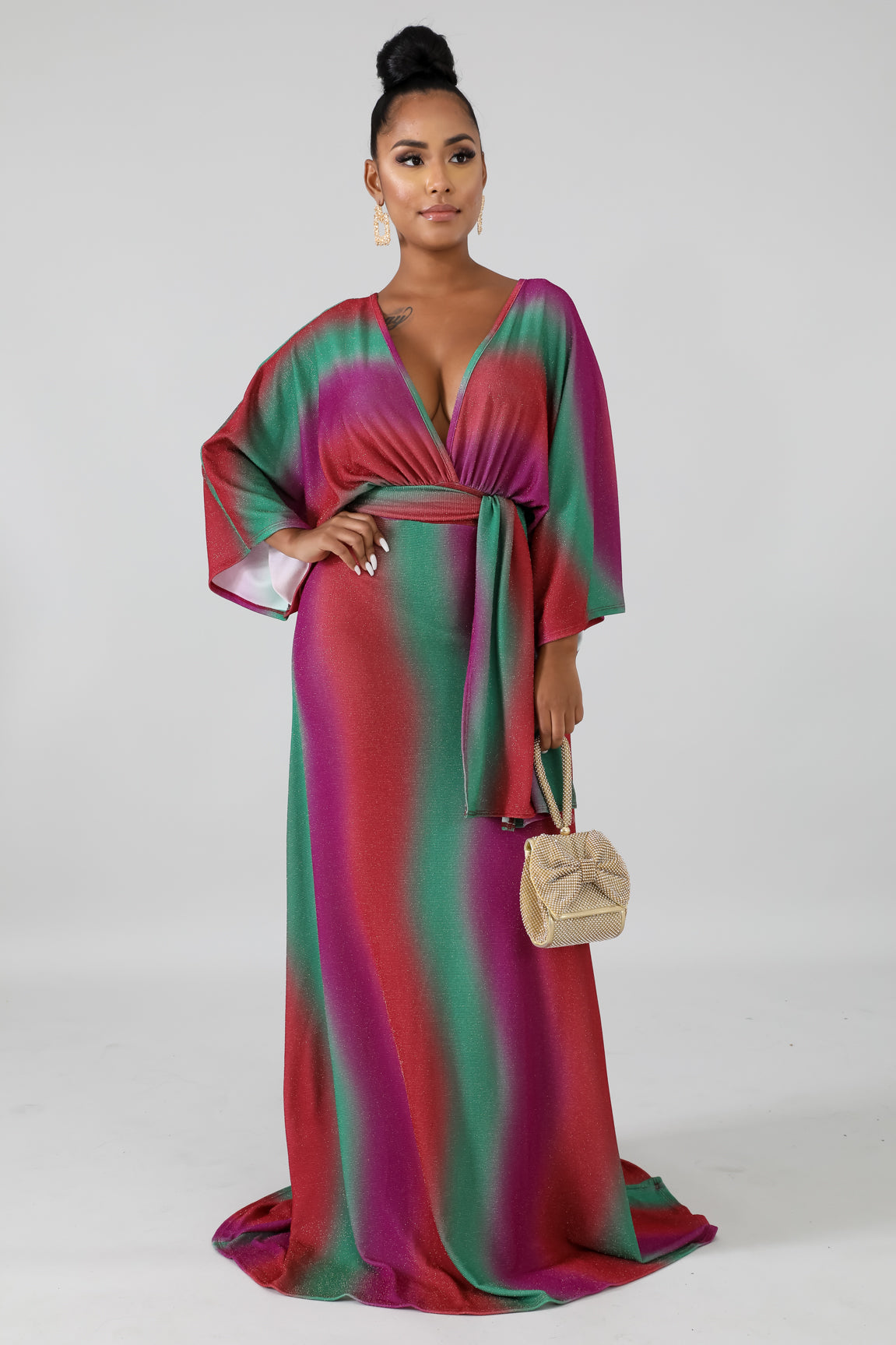 Sparkle Kimono Maxi Dress