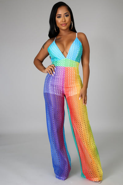 Rainbow Crochet Jumpsuit  GitiOnline – Giti Last Call