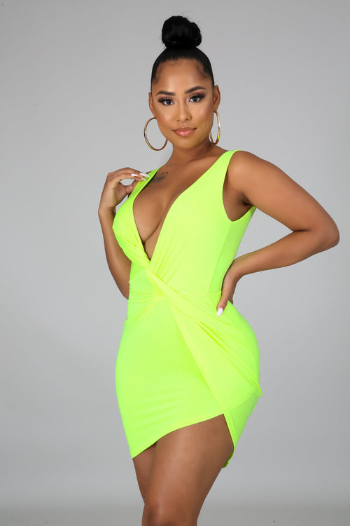 Twist Neon Mini Dress