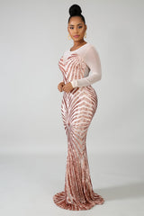 Sequin Sheer Dazzle Mermaid Dress | GitiOnline