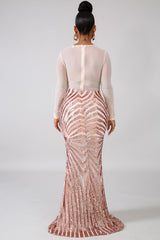 Sequin Sheer Dazzle Mermaid Dress | GitiOnline