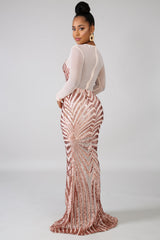 Sequin Sheer Dazzle Mermaid Dress | GitiOnline