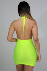 Neon Silk Mini Dress | GitiOnline