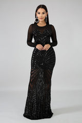 Sequin Sheer Dazzle Mermaid Dress | GitiOnline