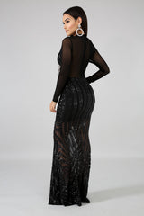 Sequin Sheer Dazzle Mermaid Dress | GitiOnline