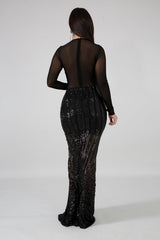 Sequin Sheer Dazzle Mermaid Dress | GitiOnline