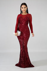 Sequin Sheer Dazzle Mermaid Dress | GitiOnline