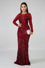 Sequin Sheer Dazzle Mermaid Dress | GitiOnline