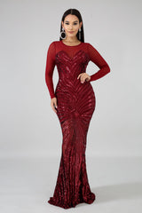 Sequin Sheer Dazzle Mermaid Dress | GitiOnline