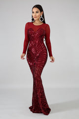 Sequin Sheer Dazzle Mermaid Dress | GitiOnline
