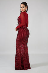Sequin Sheer Dazzle Mermaid Dress | GitiOnline