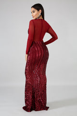 Sequin Sheer Dazzle Mermaid Dress | GitiOnline