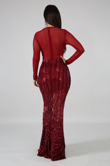 Sequin Sheer Dazzle Mermaid Dress | GitiOnline