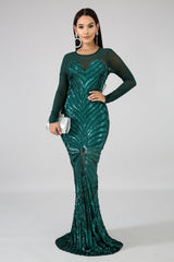 Sequin Sheer Dazzle Mermaid Dress | GitiOnline