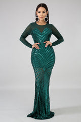 Sequin Sheer Dazzle Mermaid Dress | GitiOnline