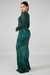 Sequin Sheer Dazzle Mermaid Dress | GitiOnline