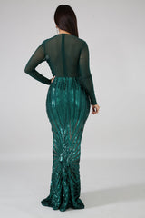 Sequin Sheer Dazzle Mermaid Dress | GitiOnline