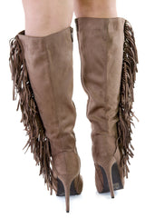 Fringe Wild West Knee High Boots