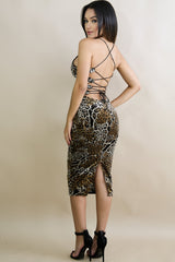 Caged Up Leopard Body-Con Dress