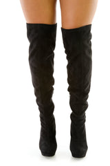 Vampy Faux Suede Thigh High Boots