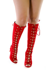 Laced Up Stiletto Boots | giti online