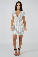 Button Knit Body-Con Dress