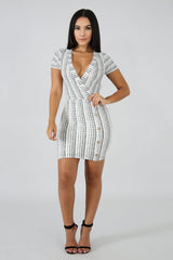 Button Knit Body-Con Dress