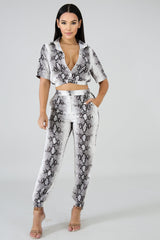 Two Piece Cheetah Pant Set | GitiOnline