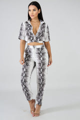 Two Piece Cheetah Pant Set | GitiOnline
