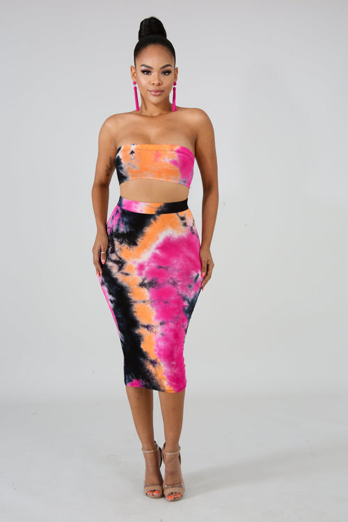 Tie Dye Tube Skirt Set | GitiOnline