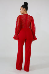 Long Sleeve Lace Vintage Jumpsuit | GitiOnline