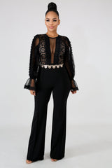 Long Sleeve Lace Vintage Jumpsuit | GitiOnline