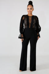 Long Sleeve Lace Vintage Jumpsuit | GitiOnline
