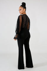 Long Sleeve Lace Vintage Jumpsuit | GitiOnline