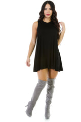 Vampy Faux Suede Thigh High Boots