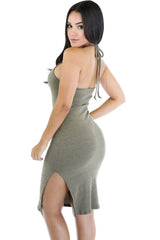 Curvy Open Back Dove Dress