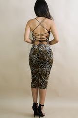 Caged Up Leopard Body-Con Dress