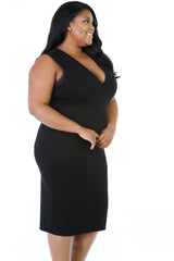 Sleevless Bodycon Stretchy Thick Midi Dress