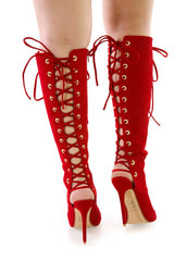 Laced Up Stiletto Boots
