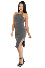 Curvy Open Back Dove Dress