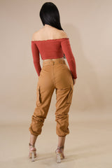 Scallop Button Crop Top