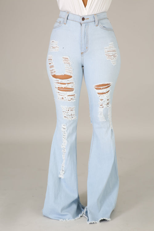 Raw Shred Bell Bottoms Jeans | GitiOnline