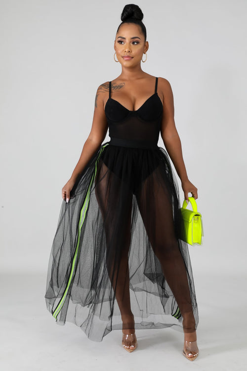 Neon Glow Tulle Maxi Skirt | GitiOnline