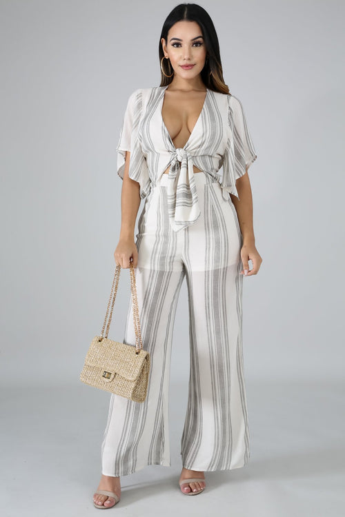 Tie Stripe jumpsuit | GitiOnline