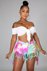 Color Bomb Denim Shorts