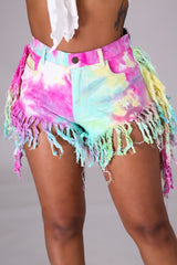 Color Bomb Denim Shorts