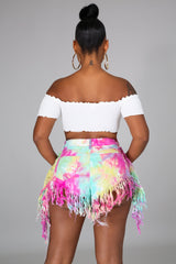 Color Bomb Denim Shorts