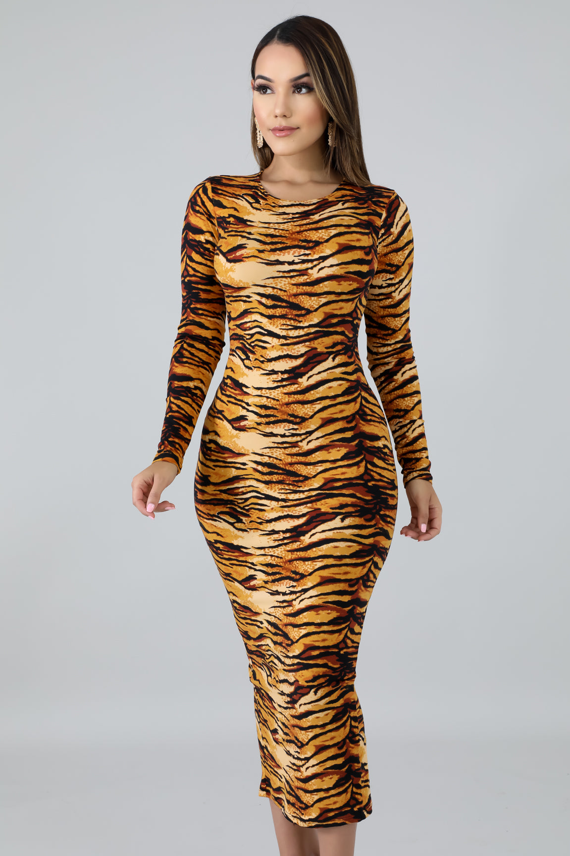 Fierce Stripes Midi Dress | GitiOnline