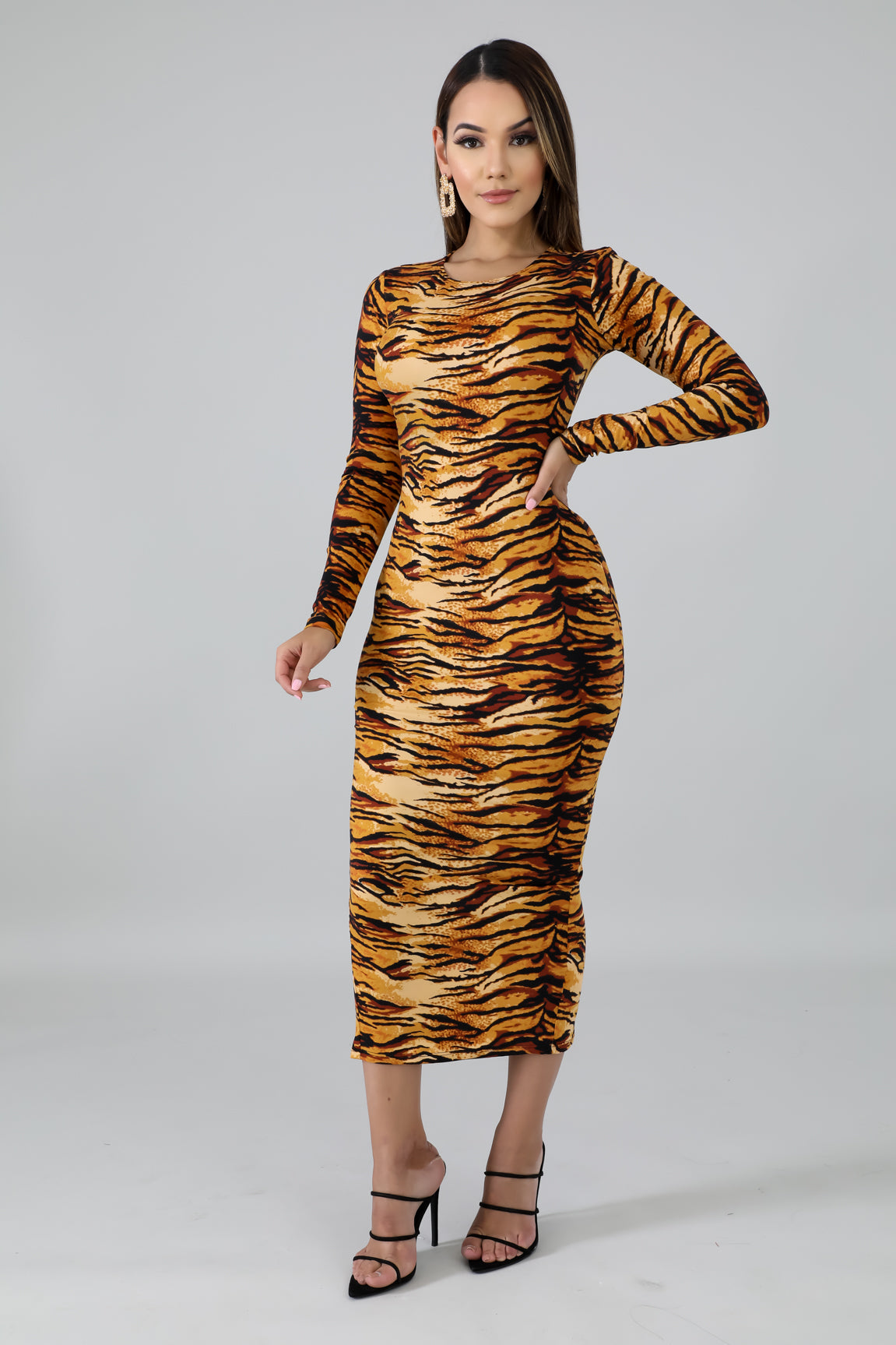 Fierce Stripes Midi Dress | GitiOnline