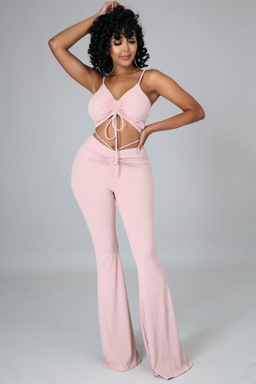No Dull Moments Two Piece Pant Set (Pink)